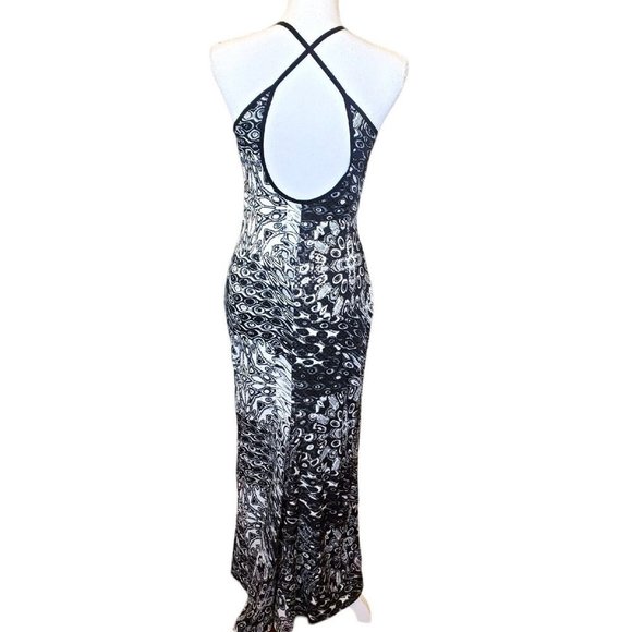 Vintage 90s Gunne Sax Psychedelic Sequins Long Stretchy Gown Dress‎ Small - Picture 5 of 12